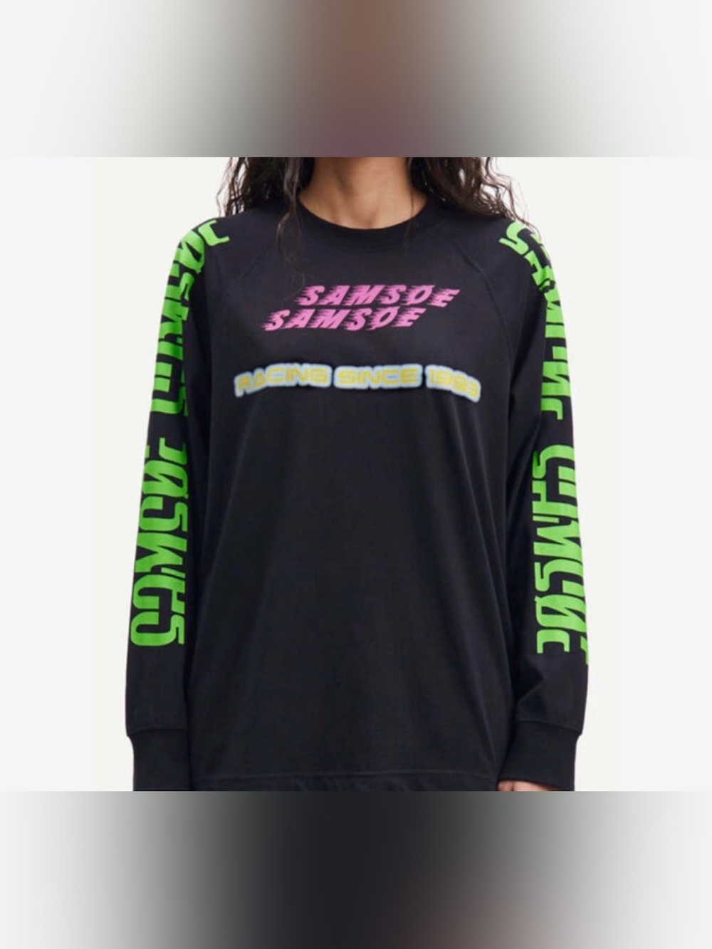 samsoe samsoe graphic long sleeve cotton tee